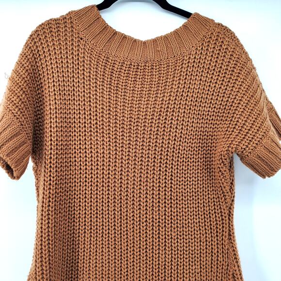 Soft Surroundings Womens PM Wool City Sweater Dress Brown Double Button Tunic - Picture 10 of 11